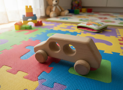 Wooden car for a toddler