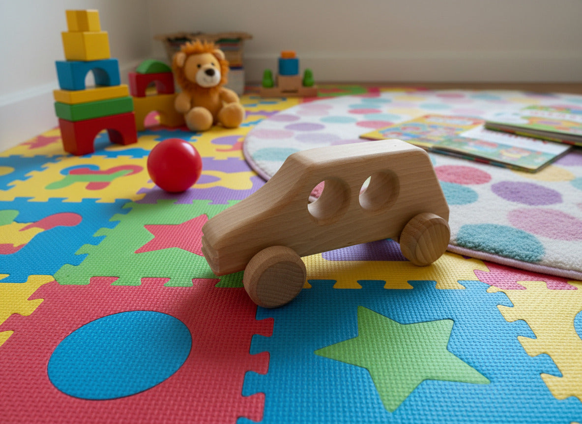 Wooden car for a toddler