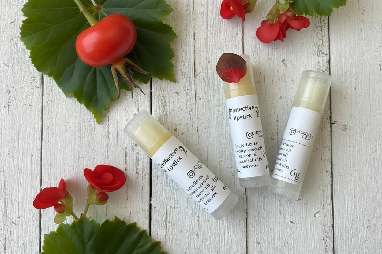 Naturalna pomadka do ust Dzika Róża & Ylang Ylang – ręcznie robiona