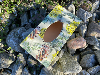 Handmade Wooden Tissue Box Cover – Decorative Tissue Holder – Floral Gray Bathroom Decor – Elegant Home Organizer