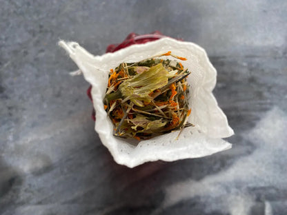 Bath sachet with marigold flower 5 pieces