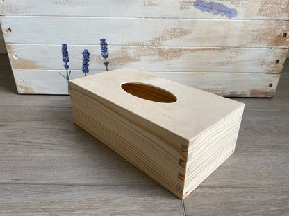 Pudełko na chusteczki surowe drewno DIY