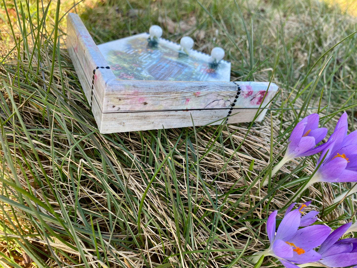 Wieszak na klucze drewniany handmade, ścienny organizer na klucze